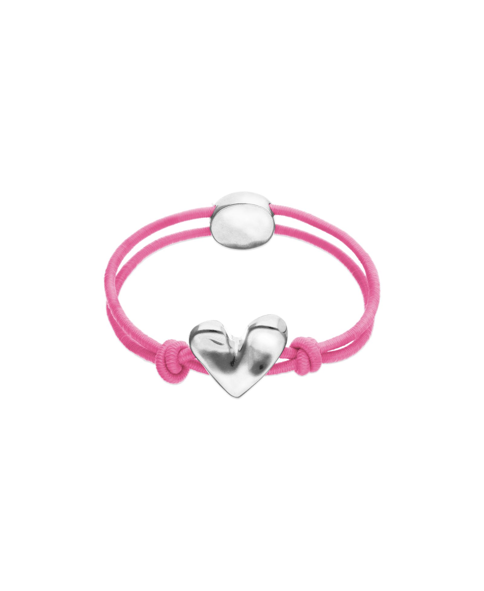 Браслет Unode50 Pink Elastic Thread Sterling Silver Plated с сердцем