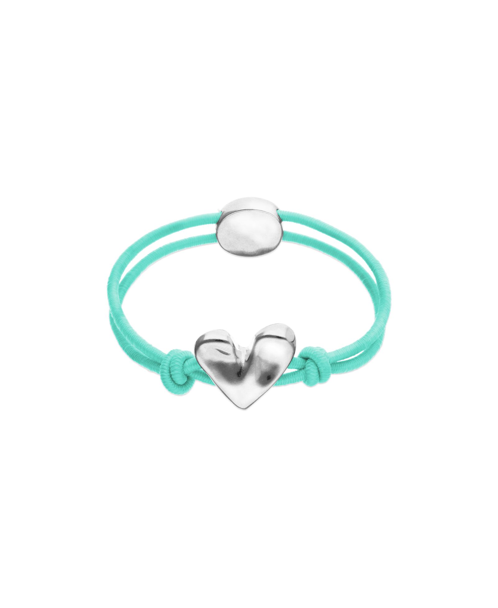 Unode50 Blue Elastic Thread Sterling Silver Plated Bracelet with Heart