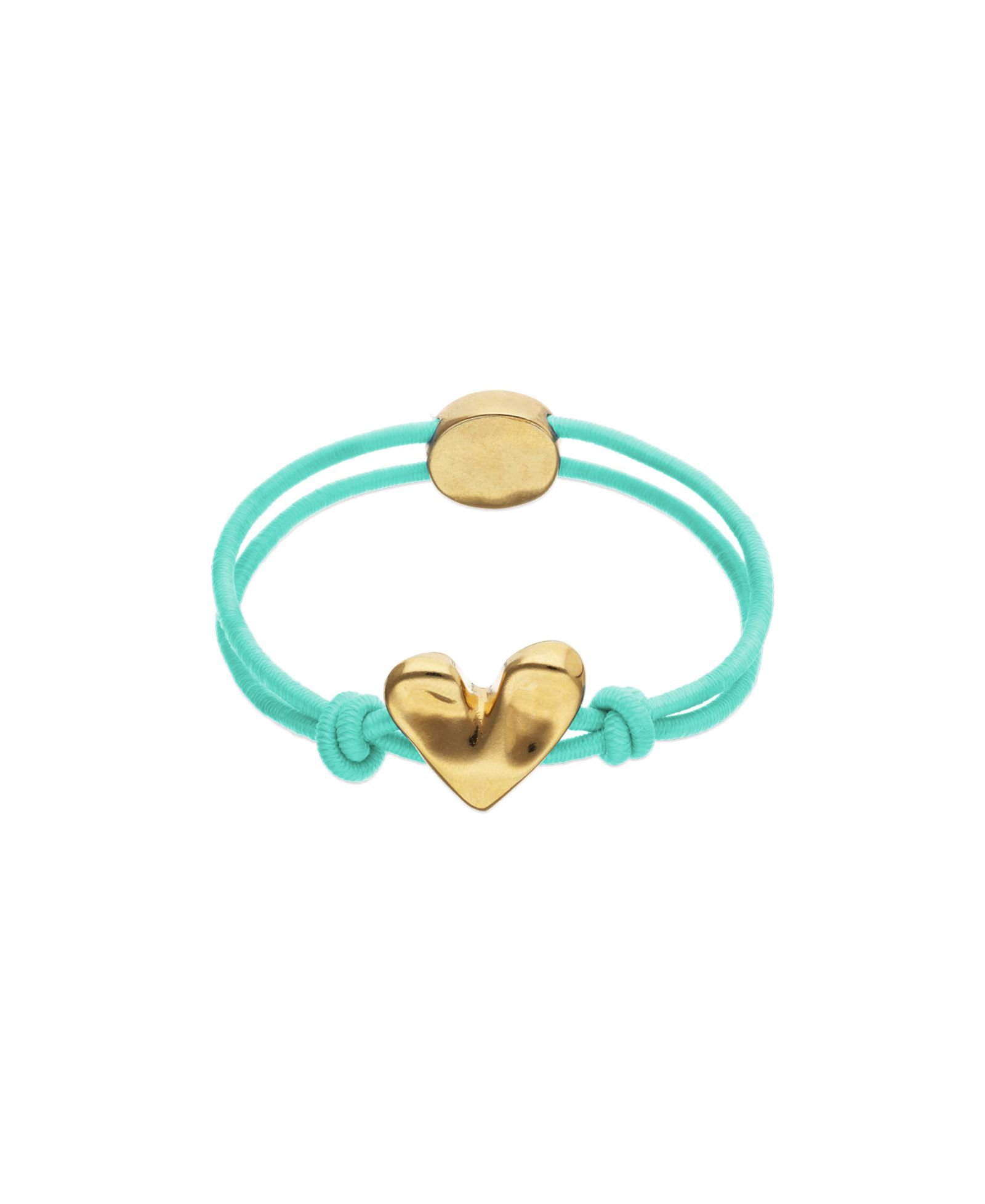 Unode50 браслет Blue Elastic Thread 18K Gold Plated с сердцем