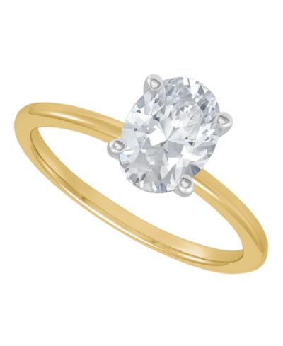 Помолвочное кольцо с бриллиантом IGI Certified Lab Grown Solitaire (1-1/2 ct. t.w.) в белом золоте 14k или двухцветном золоте 14k