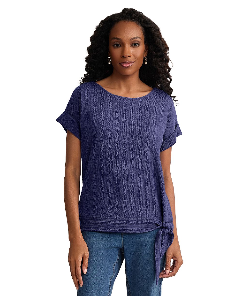 Jones New York Женский топ с воротником лодочкой и рукавами Dolman-Sleeve