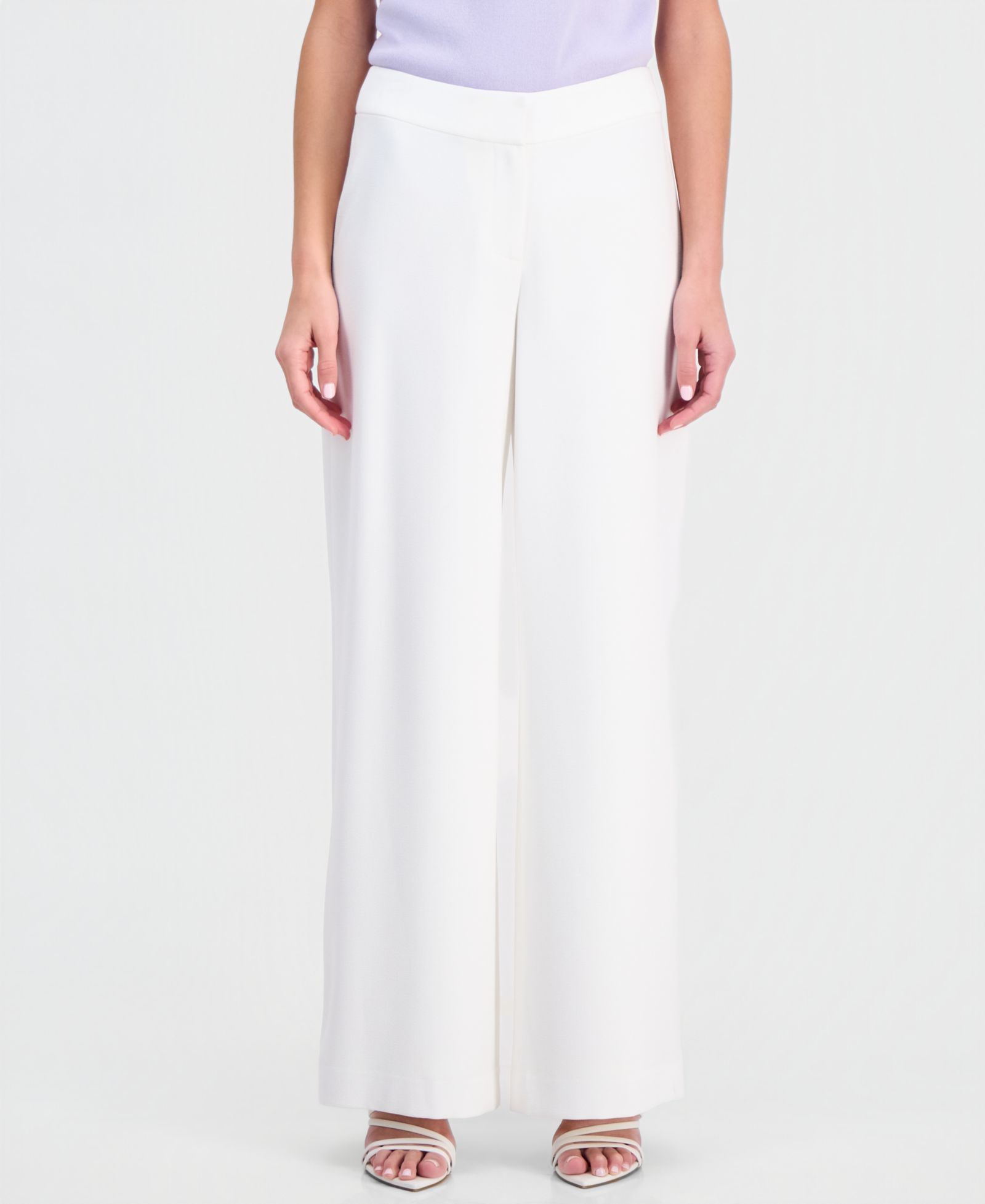 Tahari ASL Petite Mid-Rise Wide-Leg Pants