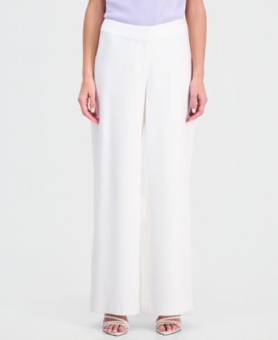 Tahari ASL Petite Mid-Rise Wide-Leg Pants