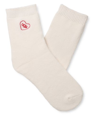 Женские носки UGG Rib Knit Slouchy Quarter с вышитым сердцем