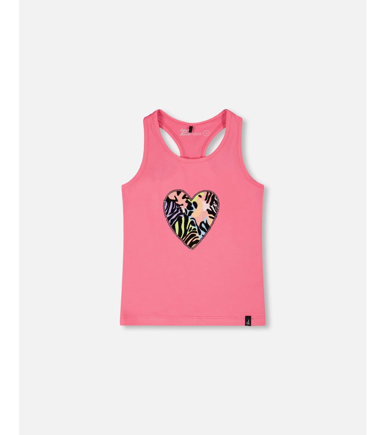 Детский топ Deux par Deux Cotton Jersey Pink с принтом