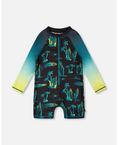 Рашгард Deux par Deux Baby Boys One-Piece Long Sleeve Surf Print