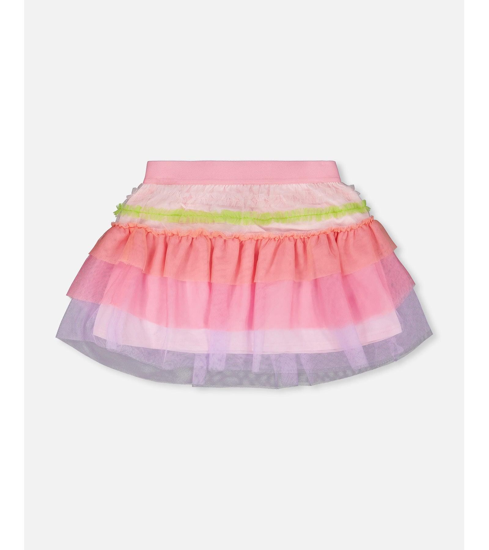 Deux par Deux Big Girls Mesh Skirt with Multicolor Frills