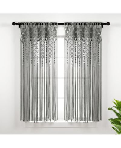 Lush Decor Boho Macrame Текстурная хлопковая штора для окна 40"W x 63"L