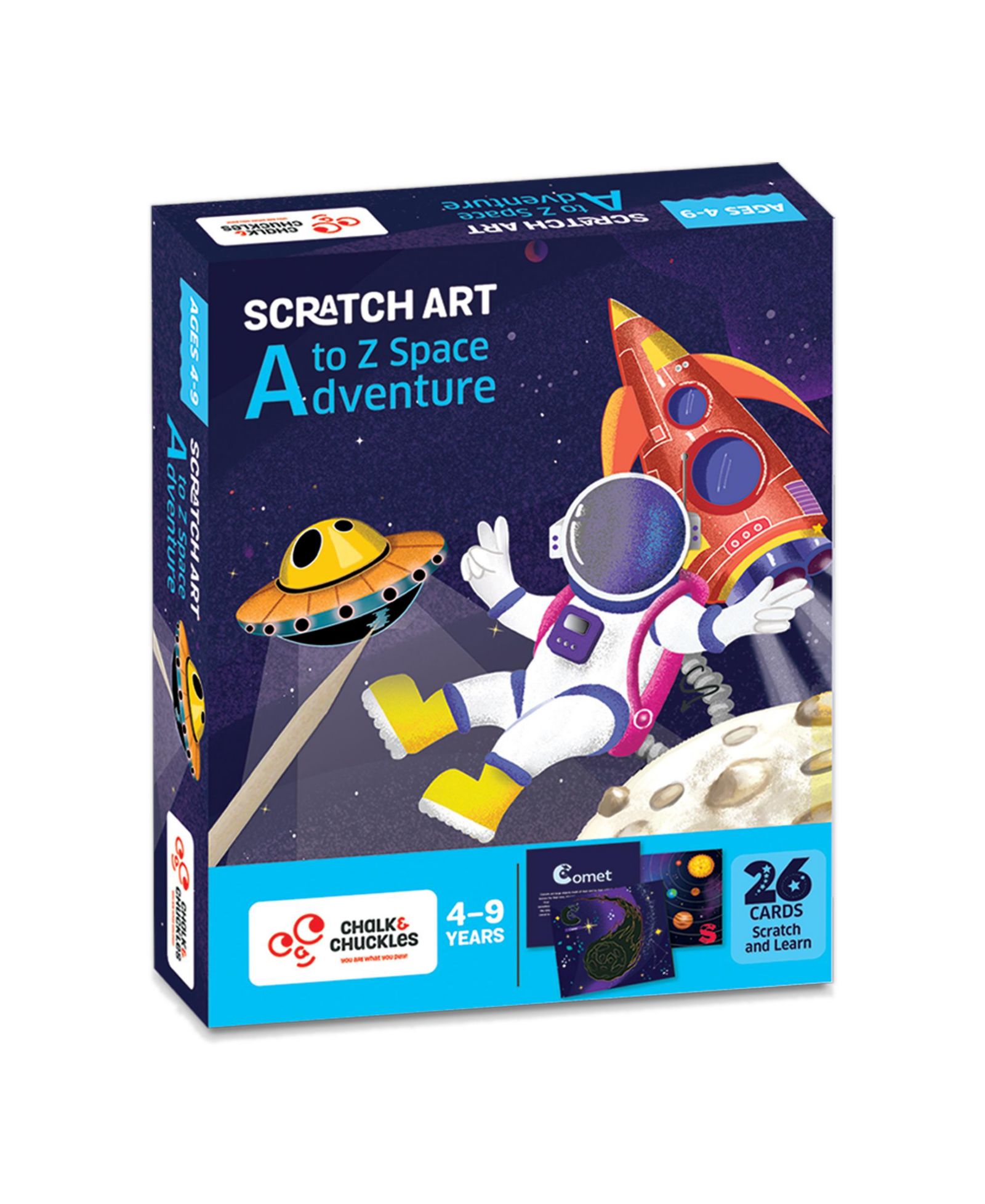 Chalk & Chuckles Scratch Art A to Z Space Adventure