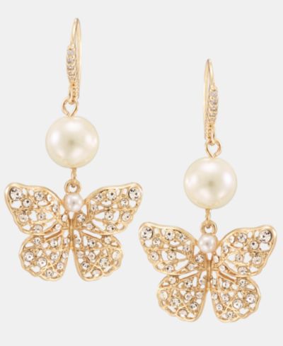 Charter Club Butterfly Drop Earrings, Macy's Exclusive