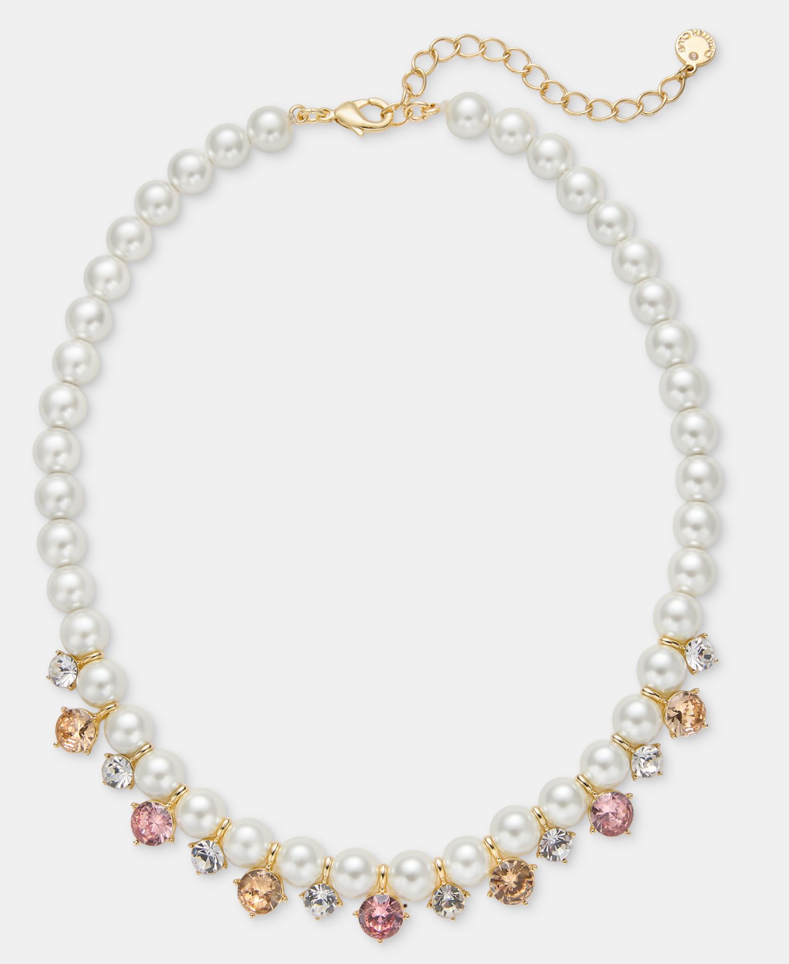 Charter Club Imitation Pearl Multi-Stone Collar Necklace, Macy's Exclusive