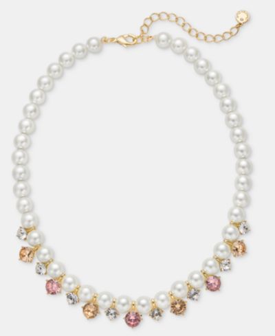 Ожерелье Charter Club Imitation Pearl Multi-Stone Collar