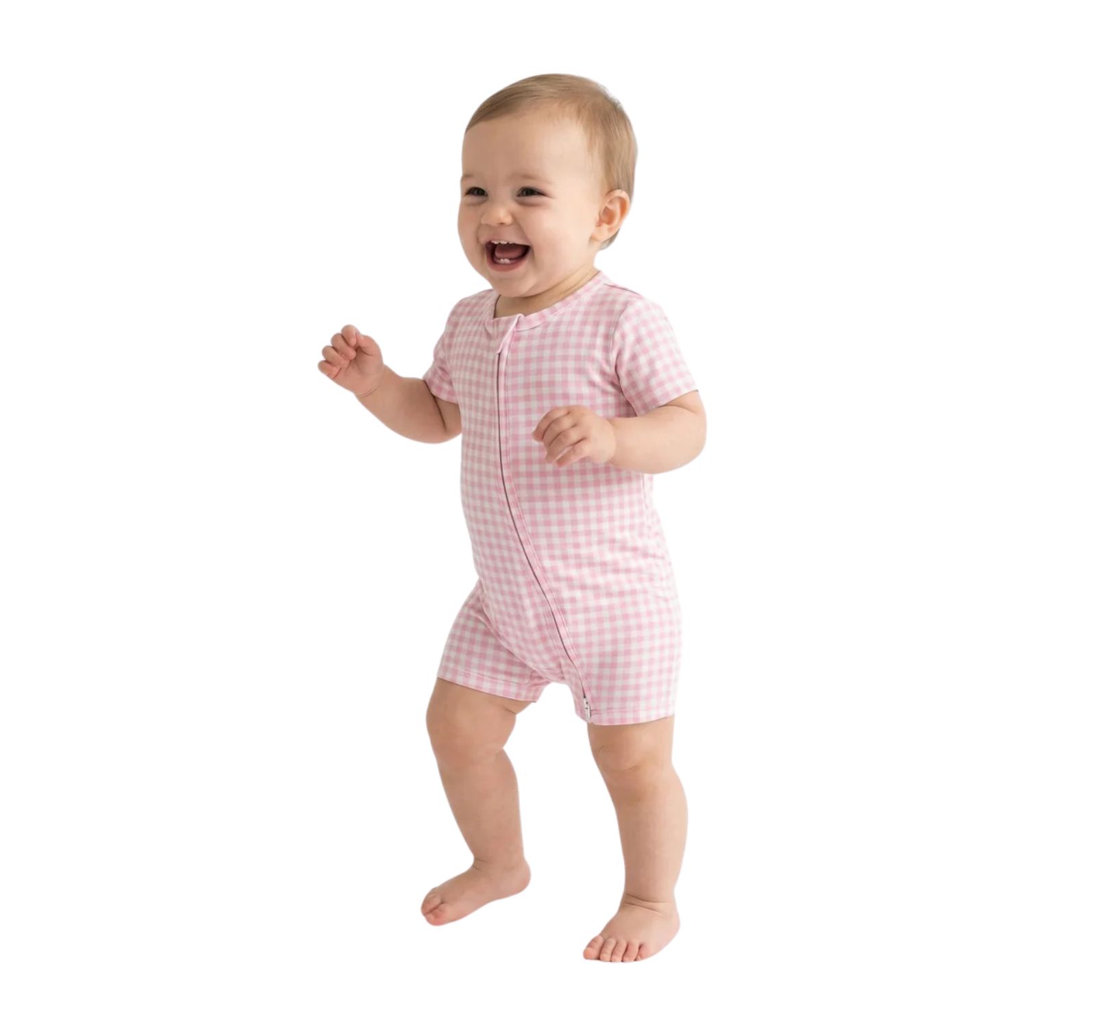 Motette Baby Girls Sugar Gingham Bamboo Sleeper