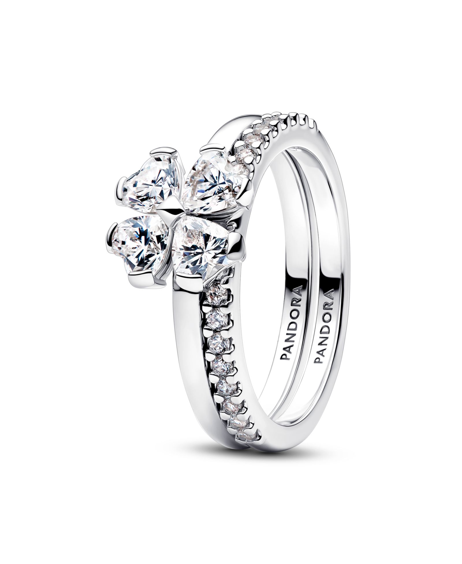 Pandora Sparkling Lucky Clover Splittable Ring