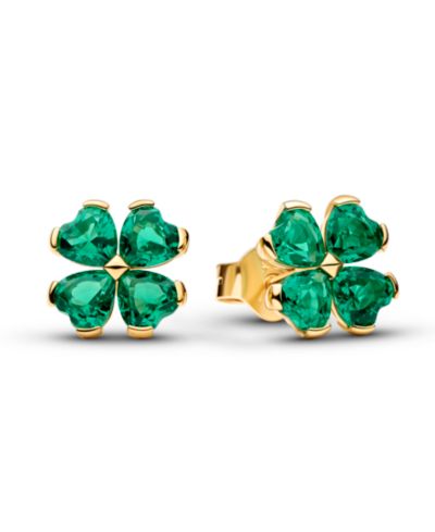 Pandora Green Lucky Clover Stud Earrings