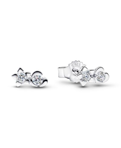Pandora Talisman Sterling Silver Lab-Grown Diamond Heart Star Stud Earrings