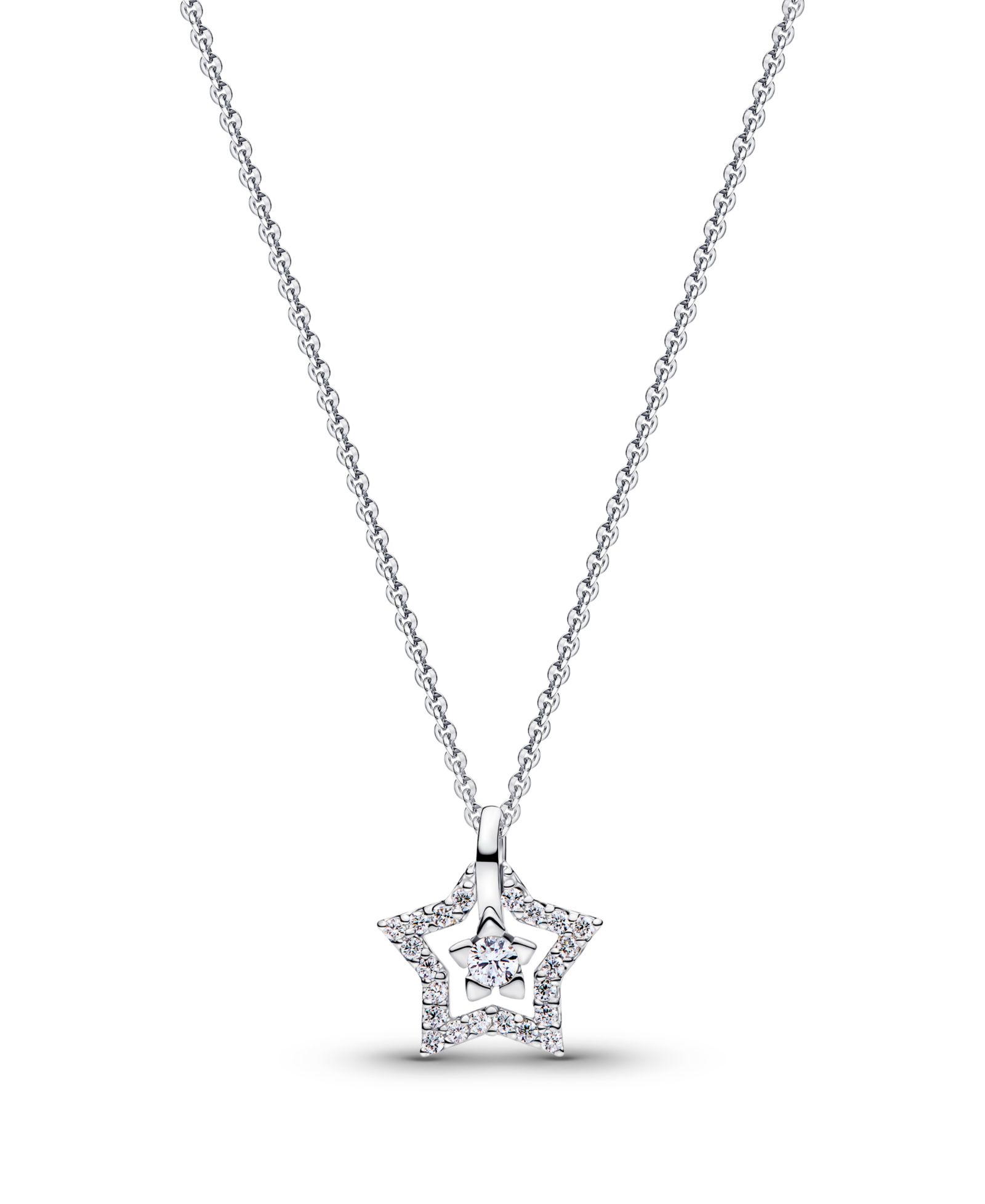 Pandora Talisman Sterling Silver Lab-Grown Diamond Star Pendant Necklace