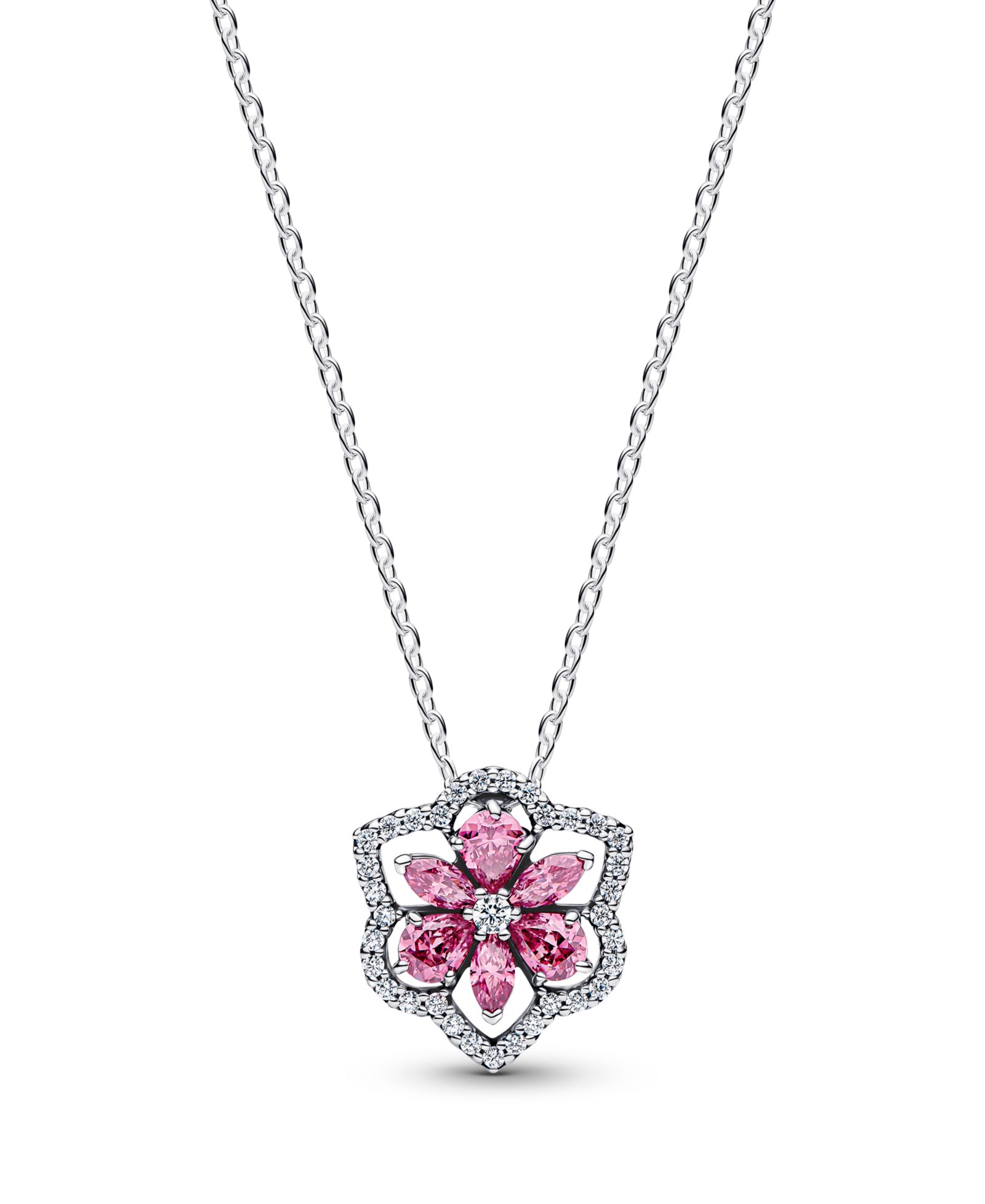 Подвеска-ожерелье Pandora Herbarium Sparkling Pink Flower