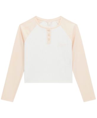 Футболка GUESS для девочек Slim-Fit Raglan с длинным рукавом