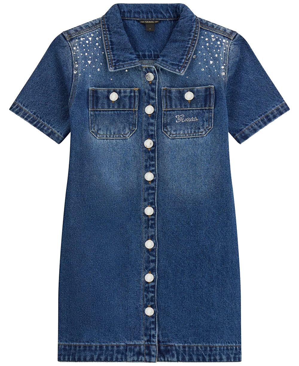 Детское GUESS 7-16 Denim Short-Sleeve Dress