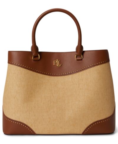 Lauren Ralph Lauren Большая сумка-саквояж Marcy из соломы и кожи