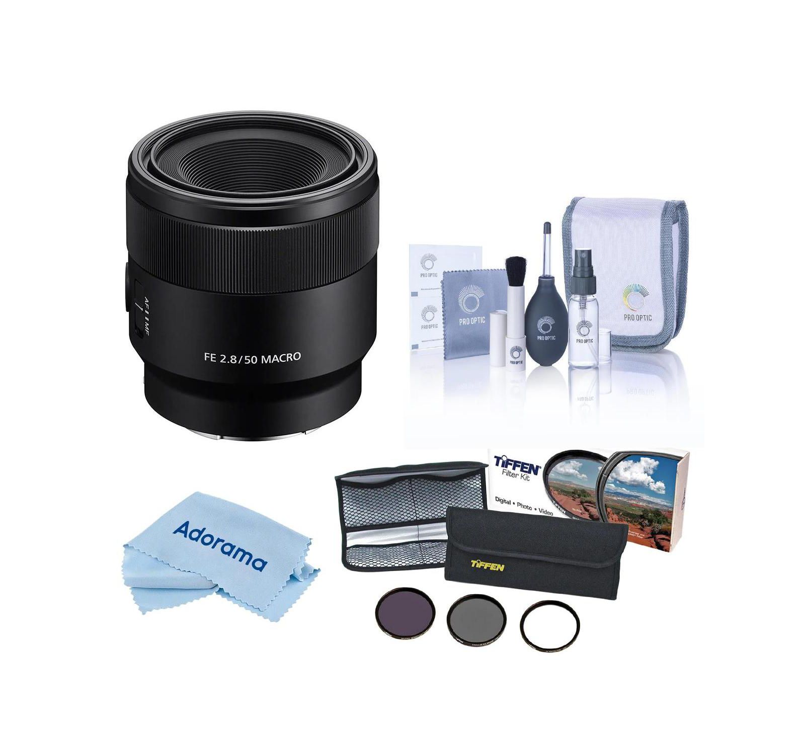 Объектив Sony FE 50mm f/2.8 Macro для Sony E с набором фильтров и салфеткой