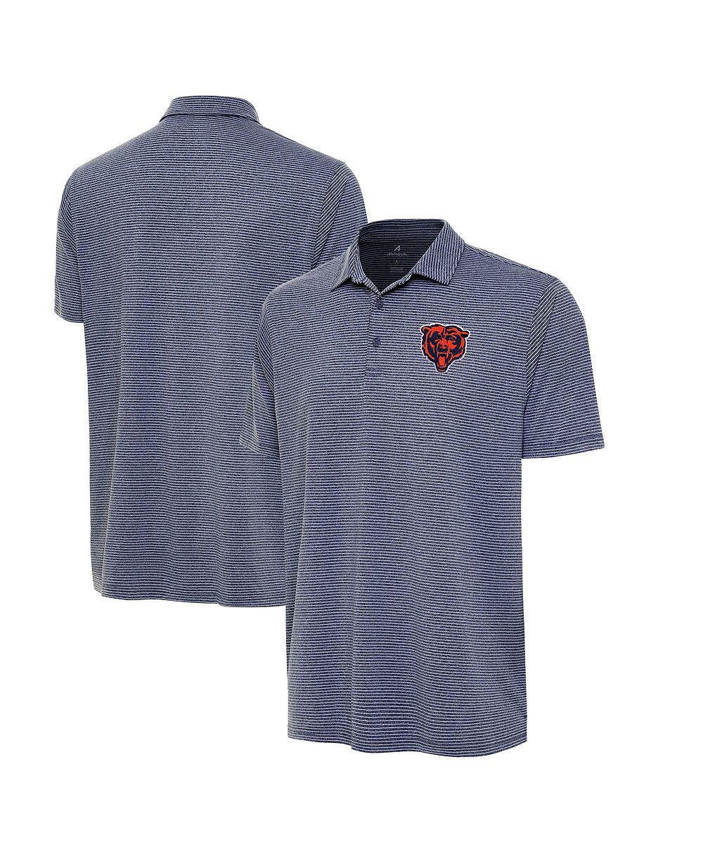 Men's Antigua Heather Navy Chicago Bears Bear Logo Scheme Polo
