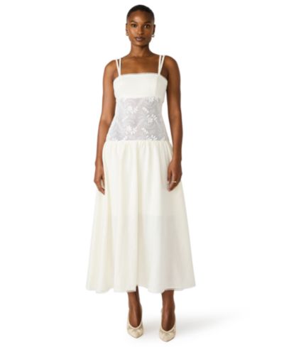 Steve Madden Braided Strap Square Neck Midi Dress