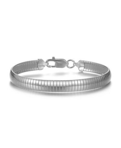 Rachel Glauber Modern High-Polish Sleek Snake Chain Omega Bracelet