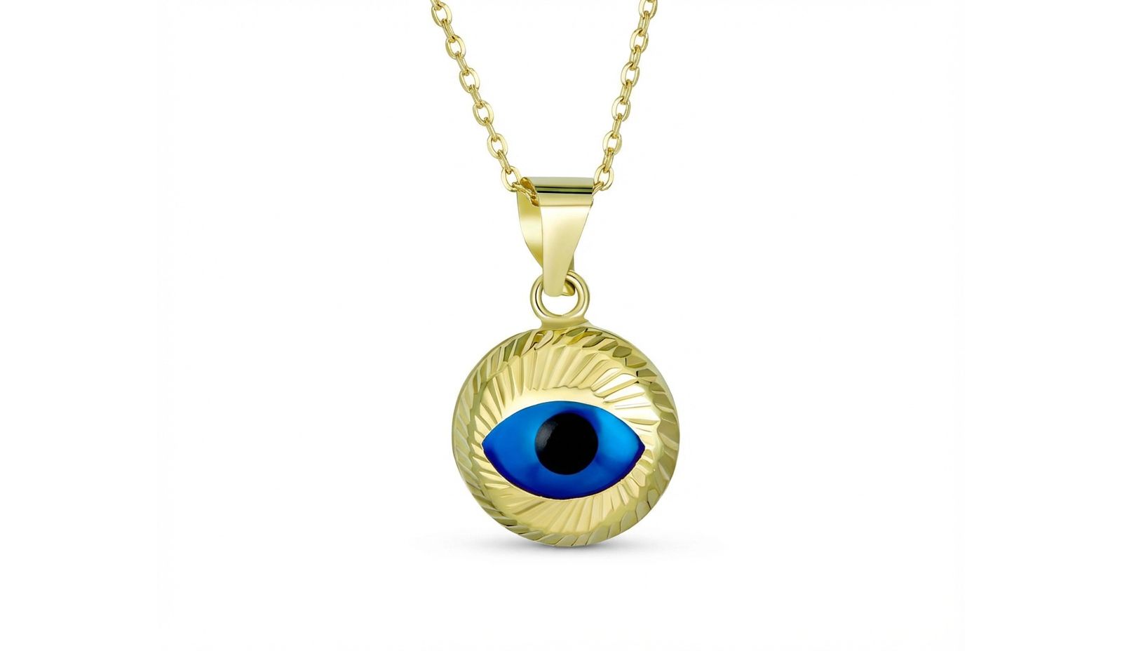 Подвеска Bling Jewelry Turkish Spiritual Round 3D 14K Gold Evil Eye (цепочка не входит)