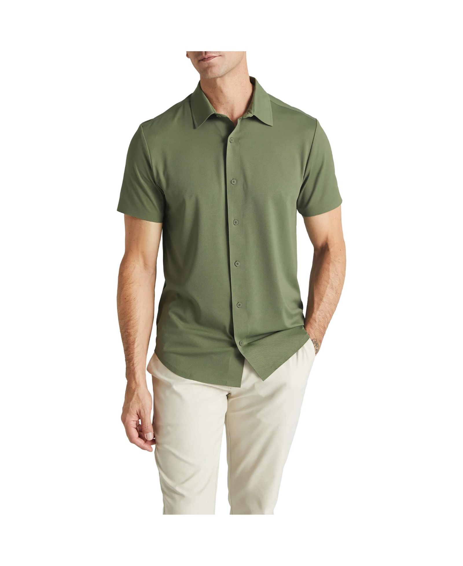 Мужская рубашка Level 7 Office-Leisure Collection Button Front Short Sleeve