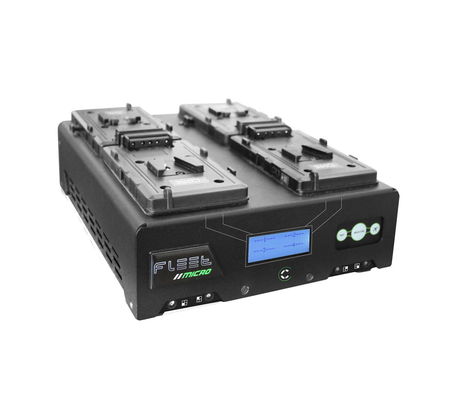 Core Swx Fleet Micro 3A Digital Quad Charger for V-Mount Batteries