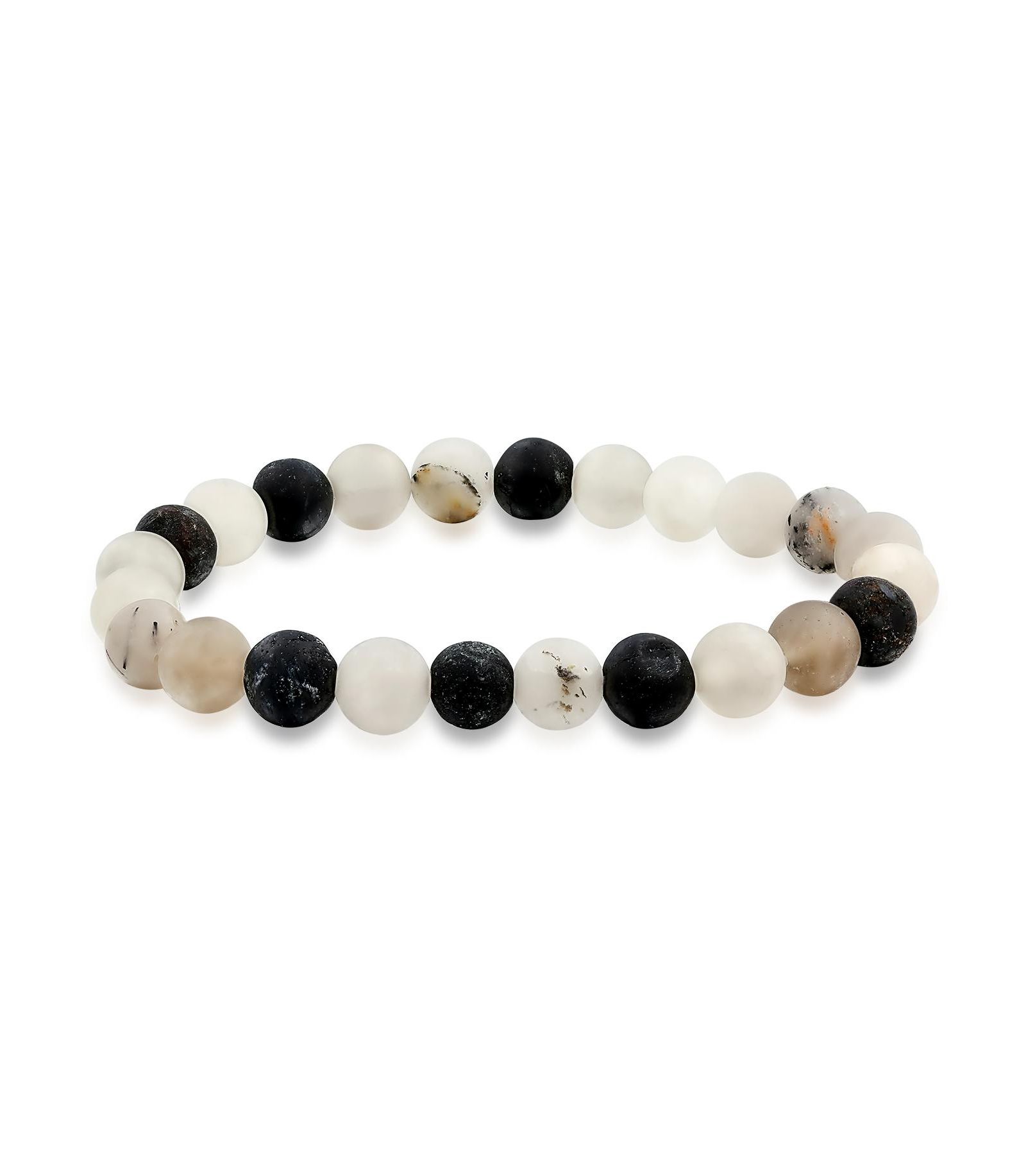 Bling Jewelry Natural Grey Quartz Gemstone 8MM Round Bead Stackable Stretch Bracelet