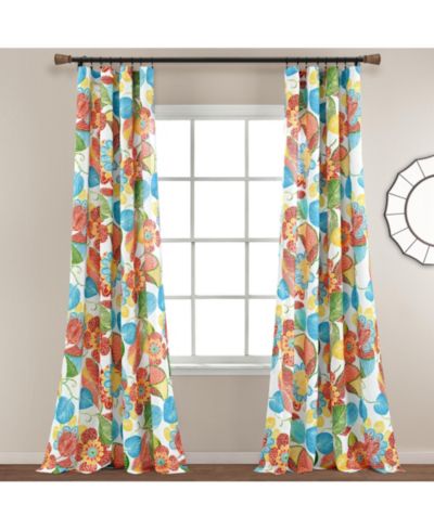 Шторы Lush Decor Layla Light Filtering Window Curtain Panels Pair 52"W x 84"L - Floral Curtains for Living Room - Cottage Core Bedroom Curtains