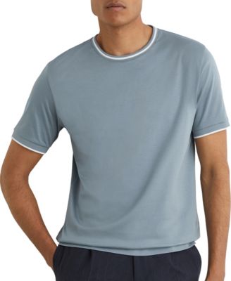 REISS Men's Ainsley Air-Water Cotton Tipped Tailored-Fit T-Shirt