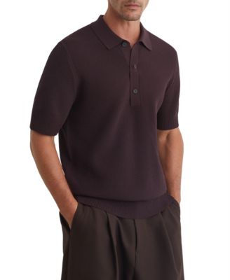 Мужская поло REISS с плетеным узором и регулярным кроем Warren