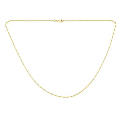 Bling Jewelry Singapore Link Chain Ultra Thin 1 MM Necklace 14K Gold Plated .925 Sterling Silver 24"
