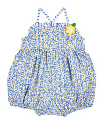 Florence Eiseman Baby Girl Floral Bubble Swimsuit with Flower