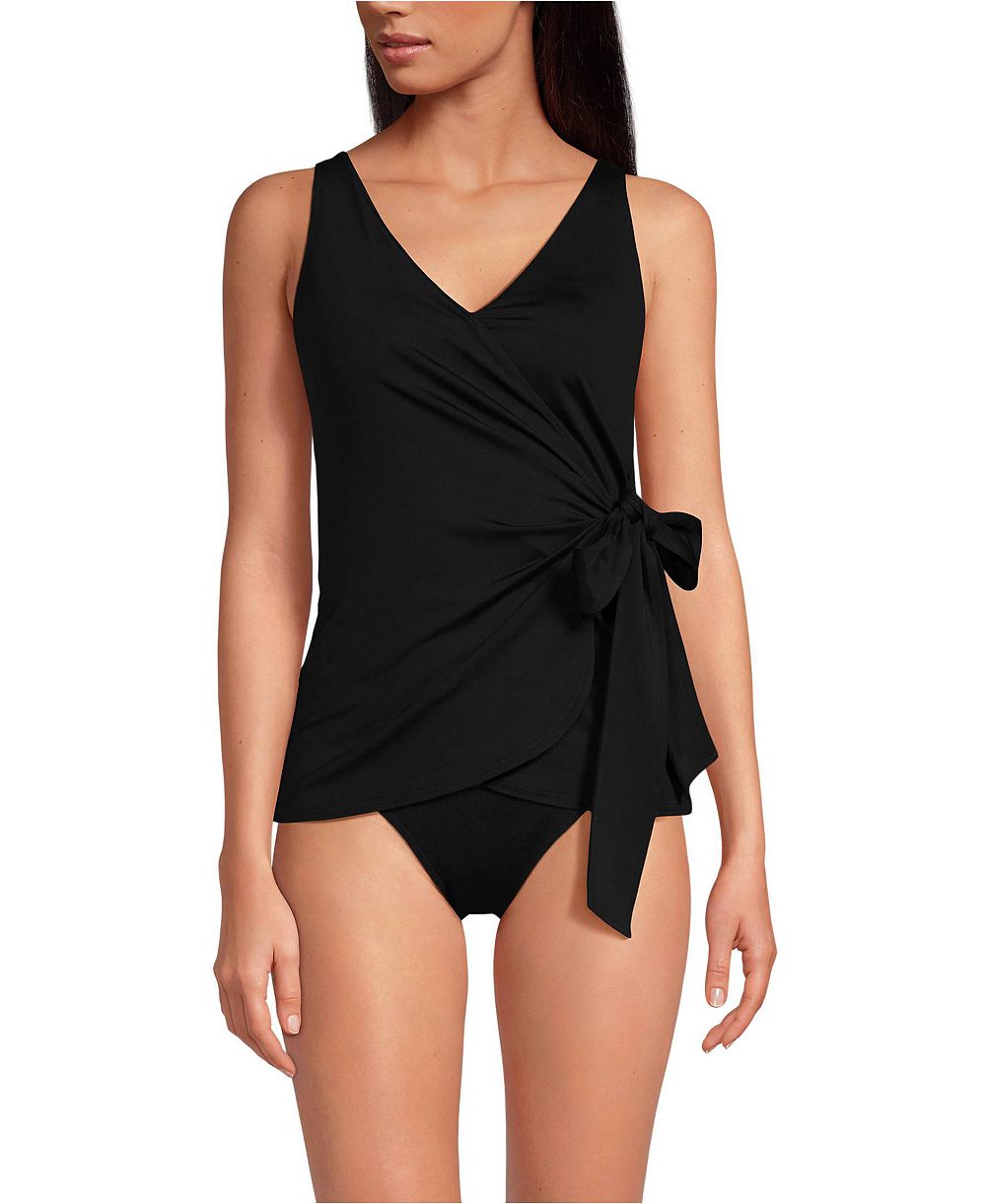 Lands' End Women's DDD-Cup Side Tie Tankini Top