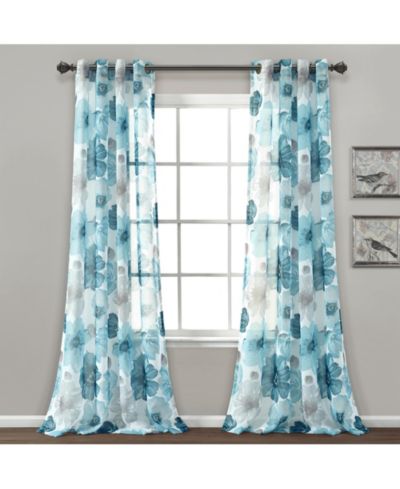 Lush Decor Leah Цветные тюлевые шторы для спальни и гостиной, 2 шт., 52"W x 84"L