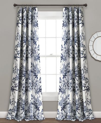 Lush Decor Botanical Garden Light Filtering Window Curtain Panels, Pair 52"W x 95"L