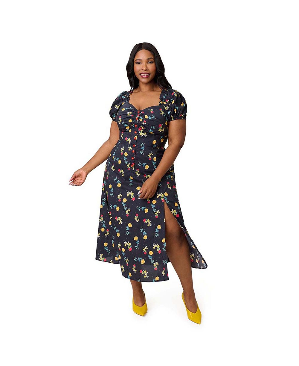 Unique Vintage Plus Size Sweetheart Midi Dress