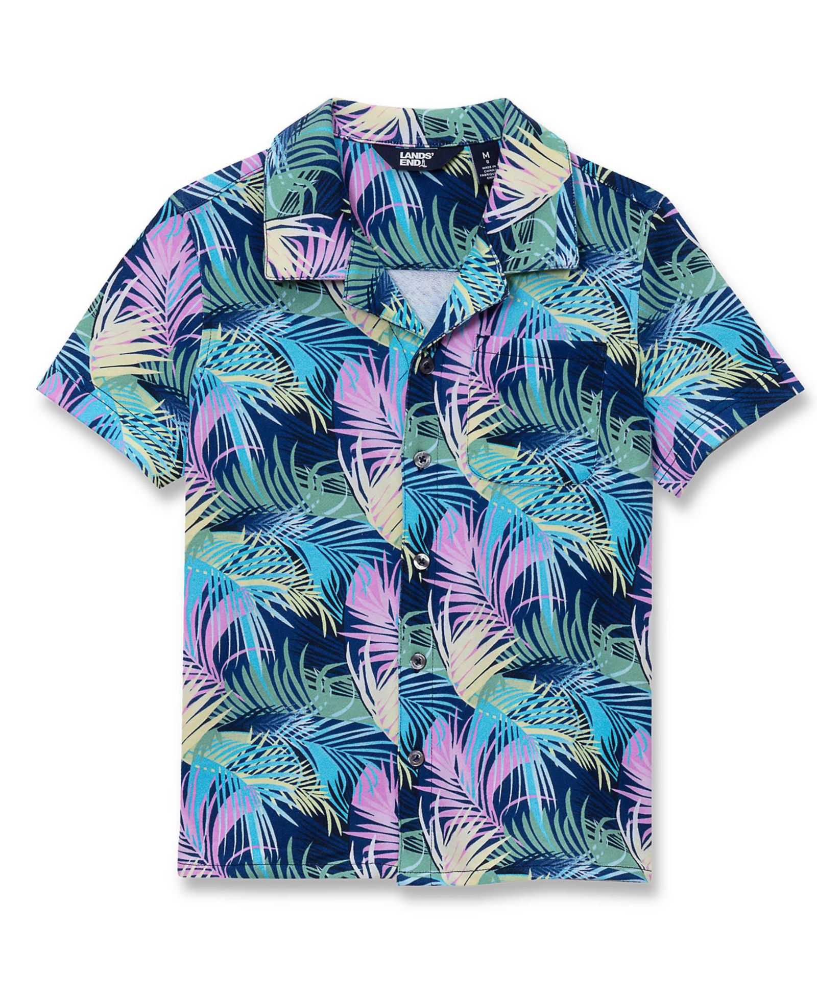 Мужская рубашка Lands' End Short Sleeve Slub Camp