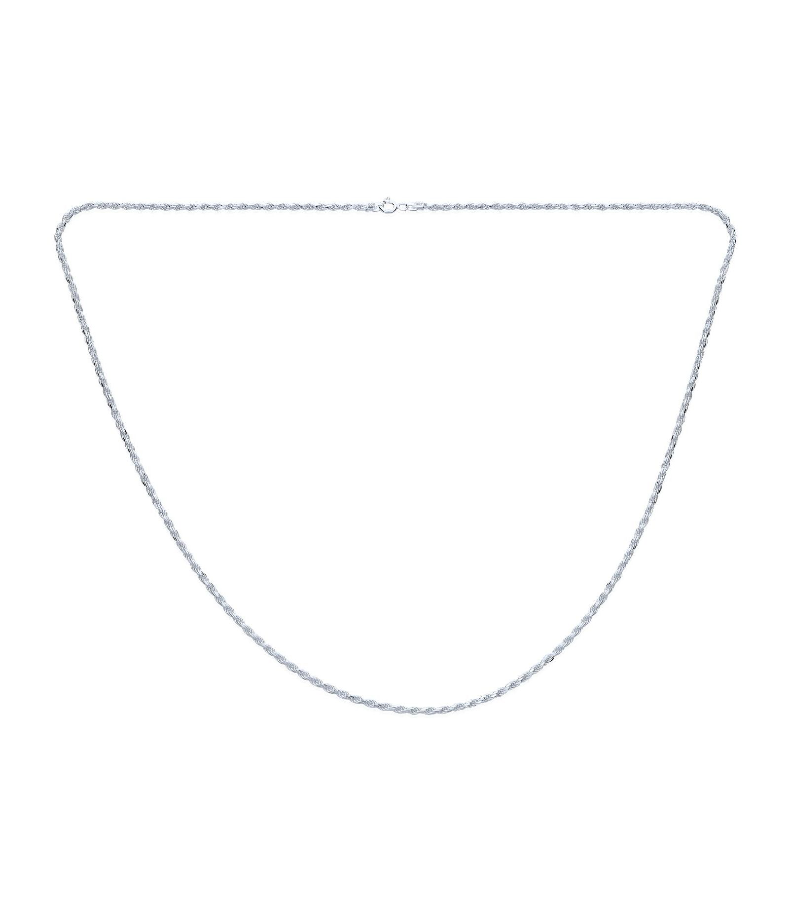 Bling Jewelry Thin Lightweight 2MM .925 Sterling Silver Rope Link Chain Necklace 20"