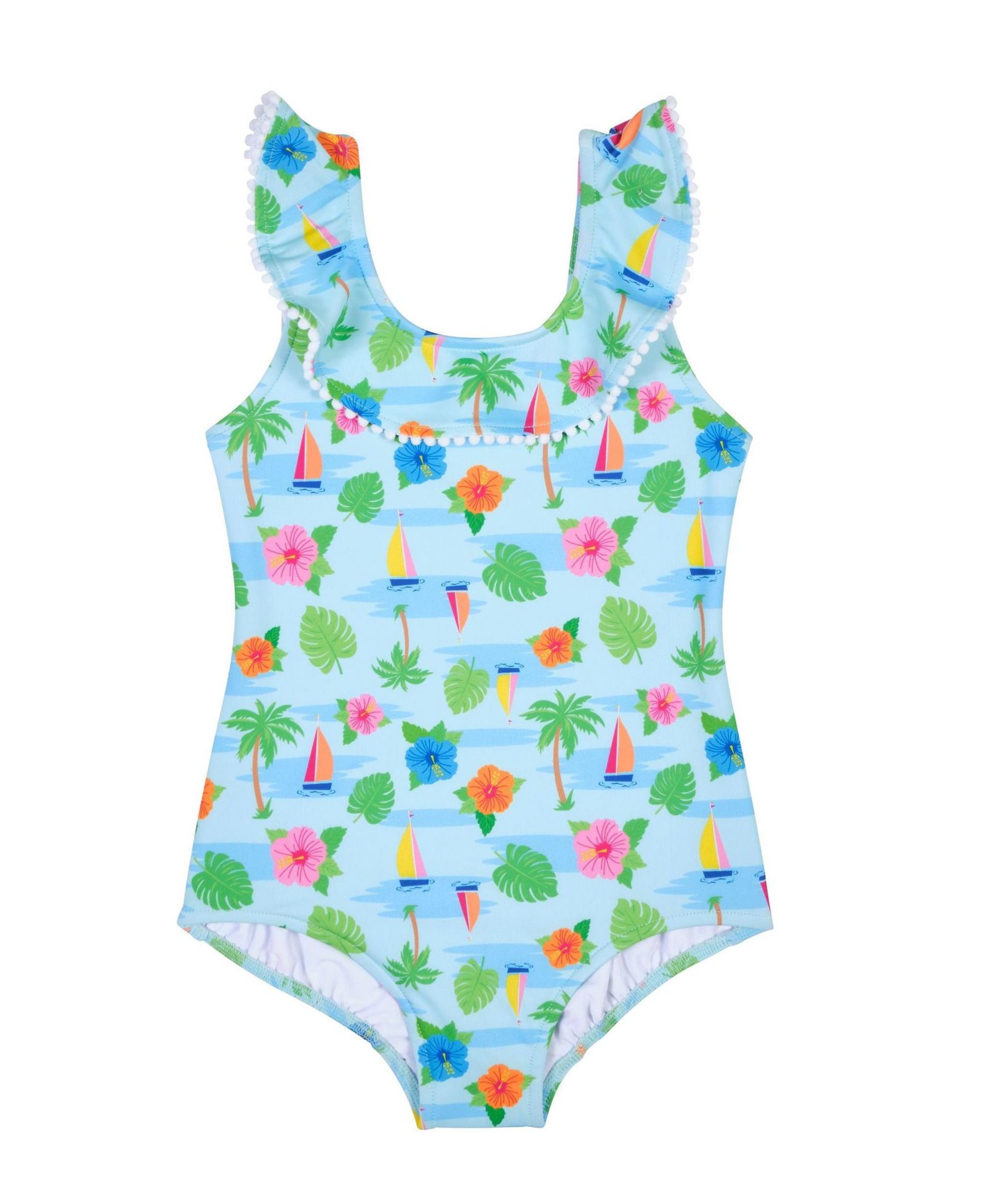 Детский купальник Florence Eiseman Tropical Print Ruffle Neck