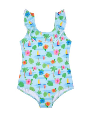 Детский купальник Florence Eiseman Tropical Print Ruffle Neck