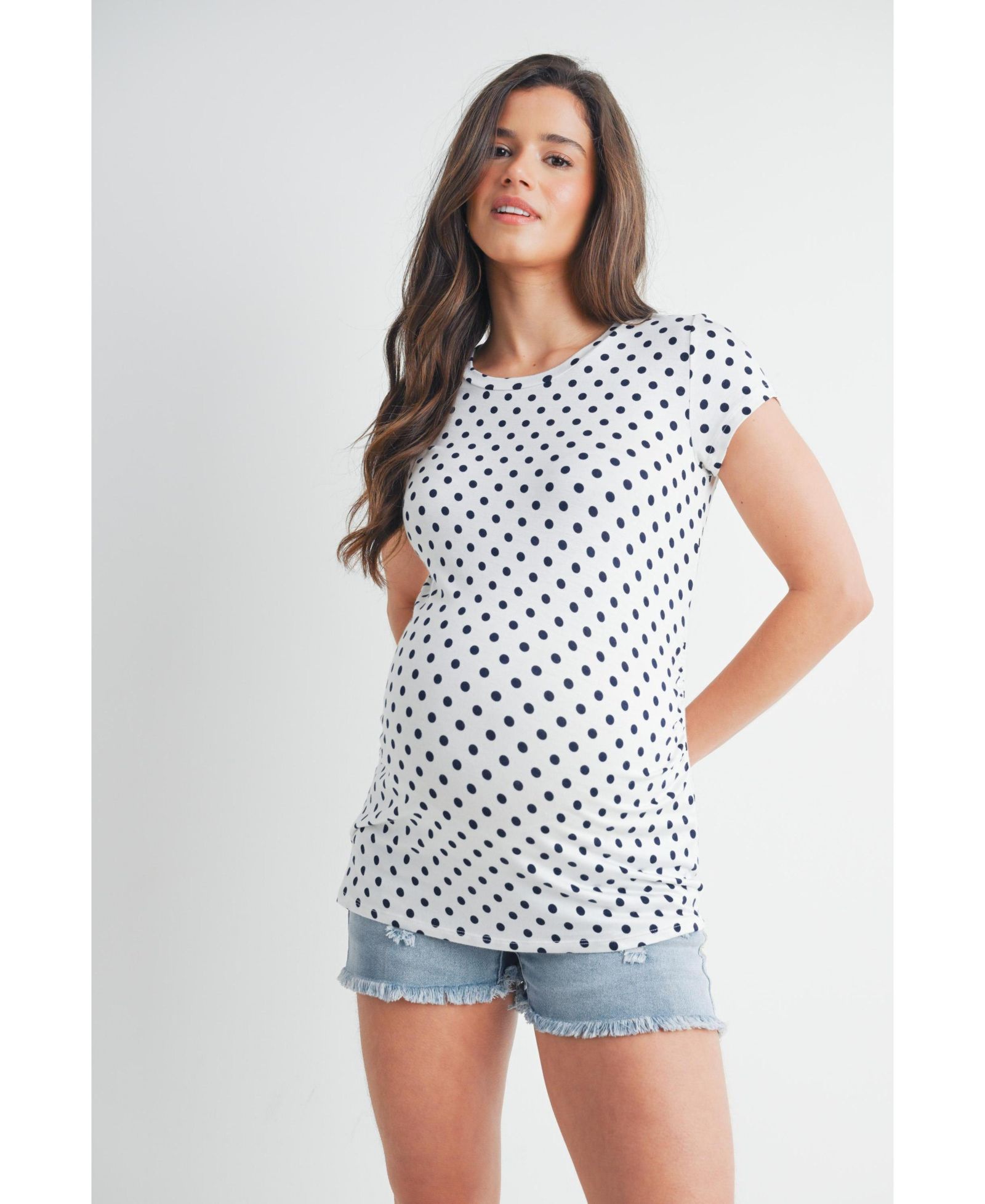 Футболка Hello Miz Maternity Short Sleeve Crewneck Polka Dot