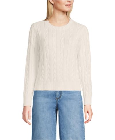 Женский джемпер Lands' End Drifter Classic Cable Crew Neck