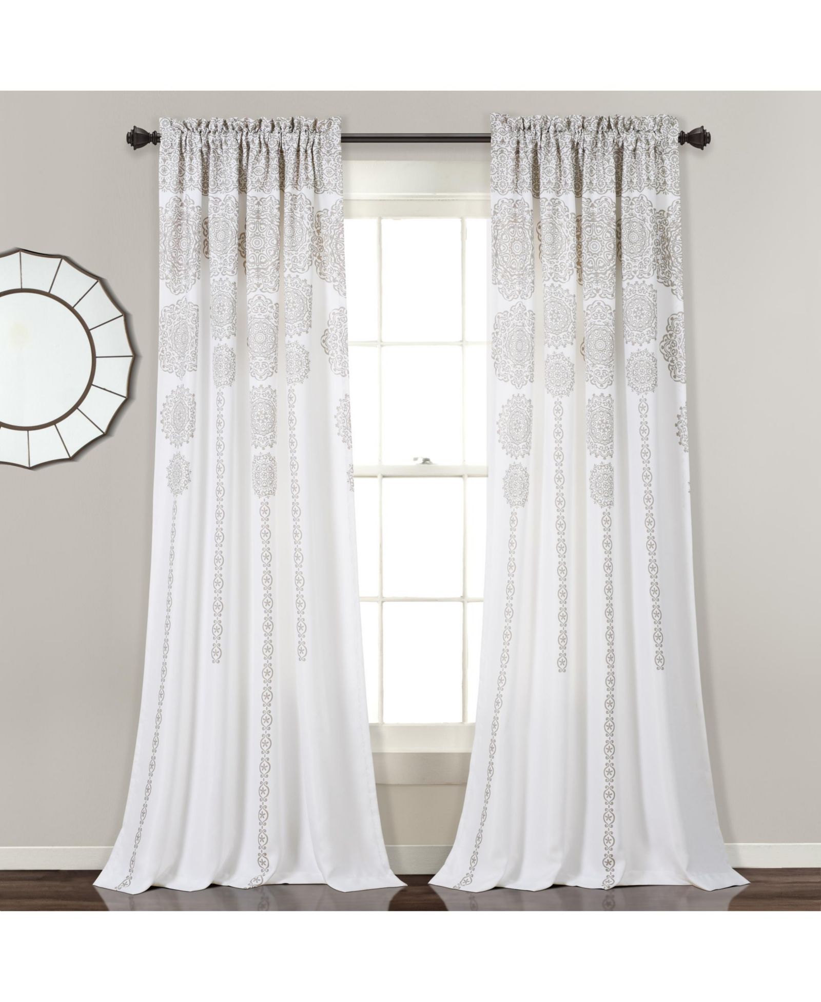 Парные шторы Lush Decor Stripe Medallion Light Filtering Window Curtain Panels