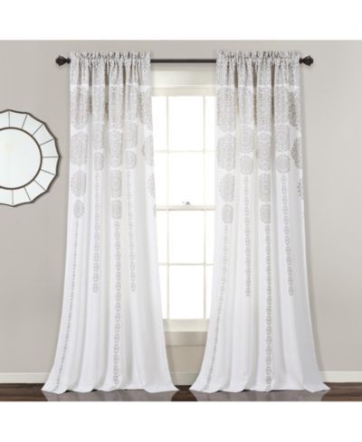 Парные шторы Lush Decor Stripe Medallion Light Filtering Window Curtain Panels
